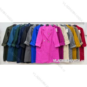 Kabát zimní na knoflíky dlouhý rukáv dámský nadrozměr (46/48/50 ONE SIZE) ITALSKÁ MÓDA IM426037