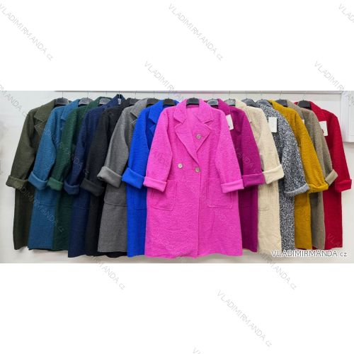 Kabát zimný na gombíky dlhý rukáv dámsky nadrozmer (46/48/50 ONE SIZE) TALIANSKA MÓDA IM426037