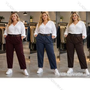 Kalhoty dlouhé s páskem dámské nadrozměr (42/44/46 ONE SIZE) ITALSKÁ MÓDA IM4260327