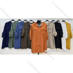 Košile klasik 3/4 dlouhý rukáv dámská nadrozměr (54/56/58 ONE SIZE) ITALSKÁ MÓDA IM4260329