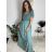 Šaty dlhé letné rebrované krátky rukáv dámske (XS/S/M/L ONE SIZE) TALIANSKA MÓDA IMSM25128 modrá S/M/L