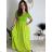 Šaty dlhé letné rebrované krátky rukáv dámske (XS/S/M/L ONE SIZE) TALIANSKA MÓDA IMSM25128 modrá S/M/L