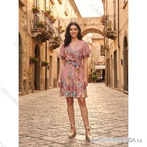 Šaty letní krátký rukáv šifonové dámské (S/M/L ONE SIZE) ITALSKÁ MÓDA IMM2628304/DUR