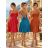 Women's elegant party long sleeve dress (S/M ONE SIZE) ITALIAN FASHION IM322282 XS/S/M dark blue