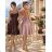 Women's elegant party long sleeve dress (S/M ONE SIZE) ITALIAN FASHION IM322282 XS/S/M dark blue