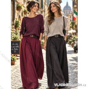 Kalhoty elegantní s páskem dámské ETTODI (S/M/L ONE SIZE) ITALSKÁ MÓDA IMSM26701