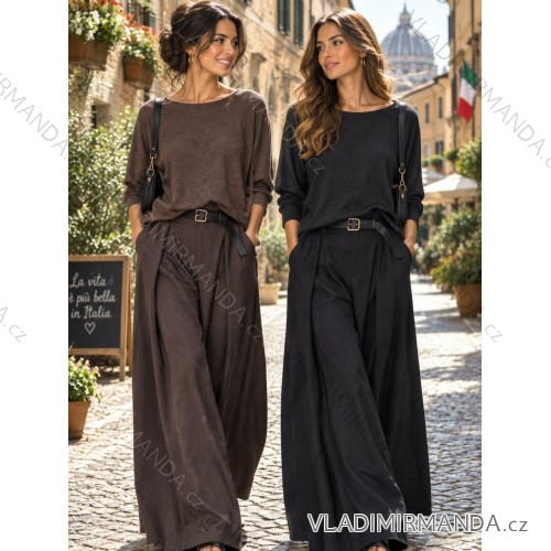 Übergroßer gestrickter Langarmpullover für Damen (S/M EINHEITSGRÖSSE) ITALIAN FASHION IMSN2416125 S / M / L schwarz