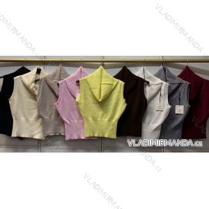 Svetr úpletový s rolákem bez rukávu dámský (XS/S/M ONE SIZE) ITALSKÁ MÓDA IMC26308