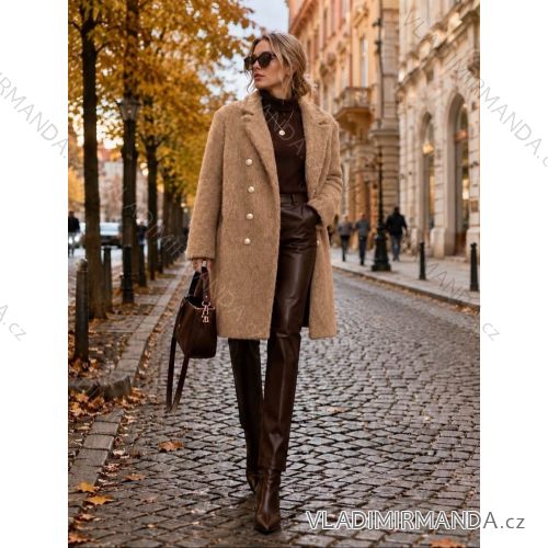 Kabát teplý dlouhý rukáv dámský (S/M/L ONE SIZE) ITALSKÁ MÓDA IMD26133