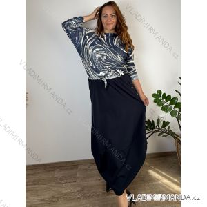 Sukně dlouhá s páskem dámská nadrozměr CINTIA (44/46/48 ONE SIZE) ITALSKÁ MÓDA IM42602365/DUR