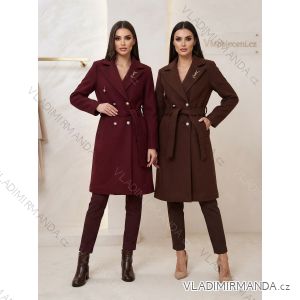 Kabát dlouhý s páskem dlouhý rukáv dámský (S/M/L ONE SIZE) ITALSKÁ MÓDA IMWDLN26030