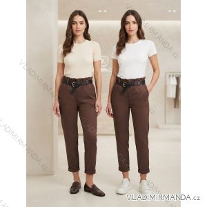Kalhoty elegantní s páskem dámské (XS/S/M ONE SIZE) ITALSKÁ MÓDA IMD25038/DUR