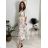 Šaty dlouhé košilové 3/4 dlouhý rukáv  dámské (S/M/L ONE SIZE) ITALSKÁ MÓDA IMM267662/DR hnědá S/M/L