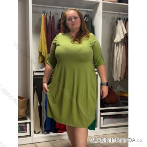 Šaty voľnočasové 3/4 dlhý rukáv dámske nadrozmer (50/52/54 ONE SIZE) TALIANSKA MÓDA IMC26289