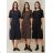 Šaty elegantní dlouhý rukáv dámské (M-2XL) ITALSKÁ MÓDA IMSE26001/DUR hnědá M