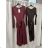 Šaty s páskem dlouhý rukáv dámské (S/M/L ONE SIZE) ITALSKÁ MÓDA IMSM26720