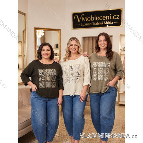 Women's long sleeve T-shirt oversized (44/46/48 ONE SIZE) ITALIAN FASHION IMC260282