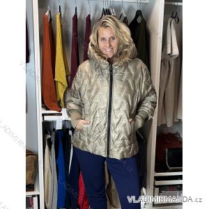 Bunda šusťáková oversize dlouhý rukáv dámská nadrozměr (46/48/50 ONE SIZE) ITALSKÁ MÓDA IMC26327/DUR
