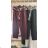 Kalhoty dlouhé s páskem dámské (S/M/L ONE SIZE) ITALSKÁ MÓDA IMHMM260445/DUR S/M/L vínová