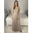 Long glittery strapless party dress for women (S/M/L ONE SIZE) ITALIAN FASHION IMC23480