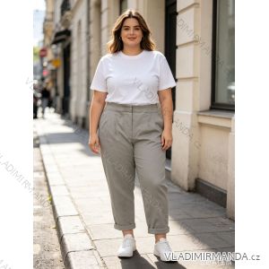 Kalhoty dámské nadrozměr (46/48/50 ONE SIZE) ITALSKÁ MÓDA IM426345