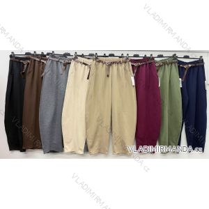 Kalhoty s páskem dámské nadrozměr (50/52/54 ONE SIZE) ITALSKÁ MÓDA IM426354