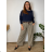 Elegante Jogginghose mit Gürtel, Damengröße Oversize (42/44/46, Einheitsgröße), italienische Mode, IM4260310