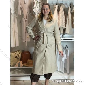 Kabát s opaskom dlhý rukáv dámsky (S/M/L ONE SIZE) TALIANSKA MÓDA IMSM2655162