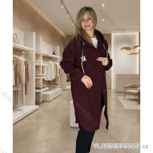 Damen-Lammmantel mit langen Ärmeln und Kapuze (Einheitsgröße S/M/L) ITALIAN FASHION IMWDD24257