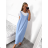 Šaty letné dlhé na ramienka s tričkom dámske (S/M ONE SIZE) TALIANSKA MóDA IM423400/DU světle modrá S/M/L