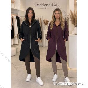 Kabát na zip na stáhnutí dlouhý dámský (S/M/L) ITALSKÁ MÓDA IMD262603