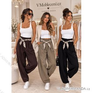 Elegante, weite, lange Hose mit Gürtel für Damen (Einheitsgröße S/M/L) ITALIENISCHE MODE IM3262969