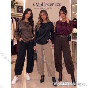 Halenka elegantní dlouhý rukáv dámská (S/M/L ONE SIZE) ITALSKÁ MÓDA IMPOZ2625660/DUR