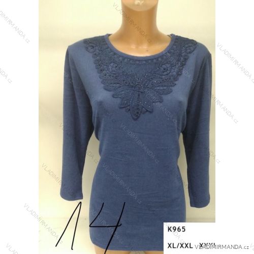 Tričko s krajkou dlouhý rukáv dámské (l-3xl) ERBOSSI PM117K965