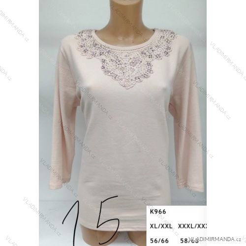 Tričko s krajkou dlouhý rukáv dámské (l-3xl) ERBOSSI PM117K966