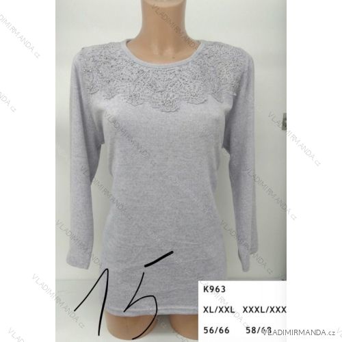 Tričko s krajkou dlouhý rukáv dámské (l-3xl) ERBOSSI PM117K963