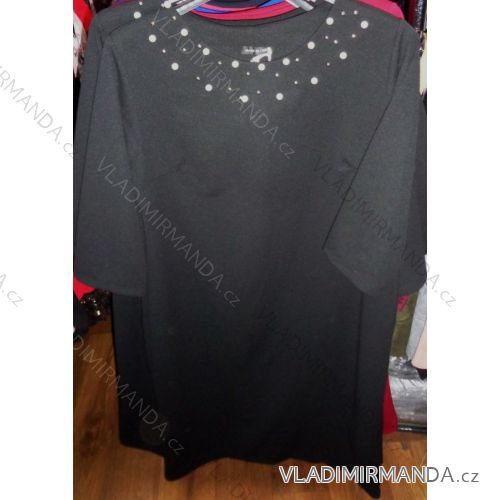 Tunika krátký rukáv s perličkami dámská nadrozměrná (xl-3xl) ITALSKá MóDA IM9188006