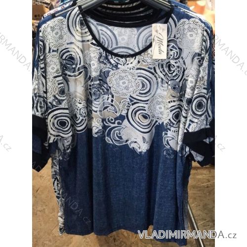 Tričko tunika 3/4 krátký rukáv dámské (uni xl-3xl) ITALSKá MODA IM1018003