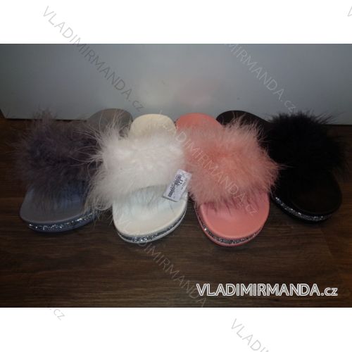 Hausschuhe mit Glitzer und Federn Damen (36-41) SCHUHE ROC181522
