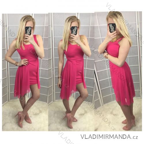 Sommerkleid kurze Ärmel kurze Frauen (uni sl) ITALIENISCHE Mode IM618207
