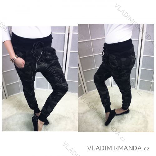 Kalhoty tepkáky khaki dlouhé dámské (uni s-l) ITALSKá MóDA IM518039