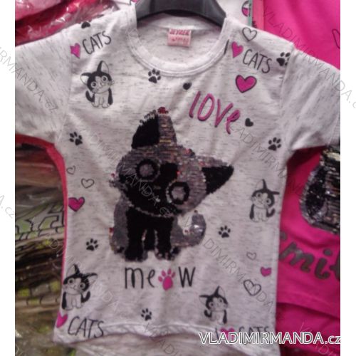 T-Shirt Kurzarm mit Pailletten Baby Mädchen (98-122) ZEYREK TURKEY MODA TM218028