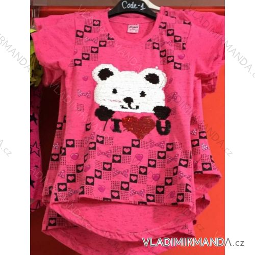 T-shirt with short sleeves with sequins girls girl (134-164) TUZZY TURKEY MODA TM218040