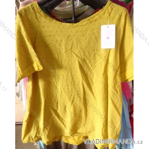 Bluse Tunika Kurzarm Spitze Spitze (uni sl) ITALIENISCHE Mode IM518150
