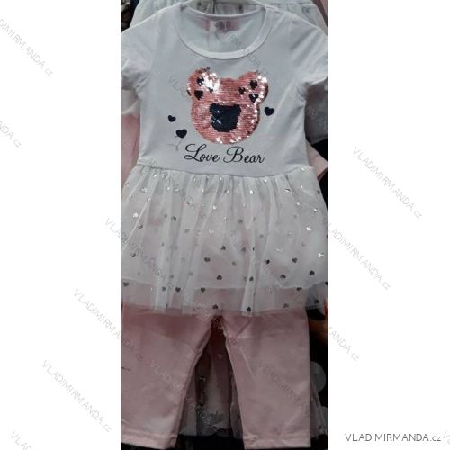 Summer t-shirt short sleeve with sequins and leggings baby girl TUZZY Turkish fashion TM218054