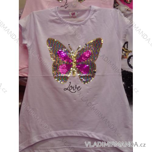 T-shirt with short sleeves with sequins girls girl (134-164) TUZZY TURKEY MODA TM218065