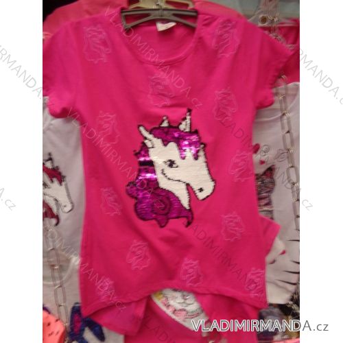 T-shirt tunic short sleeve with sequins baby teen girl (128-164) TUZZY TURKEY MODA TM218114

