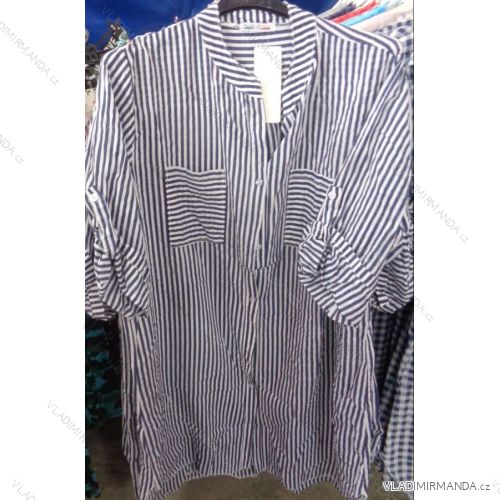 Košile krátký rukáv proužek dámská nadrozmerná (uni xl-3xl)  ITALSKá MODA IM718099203