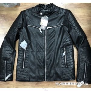 Bunda dlouhý rukáv kožená dámská (uni s-2xl)  LEX18176