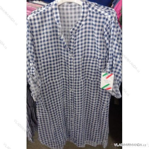 Košile 3/4 krátký rukáv kostkovaná nadrozměrná dámská (uni xl-3xl) ITALSKá MóDA IM718223